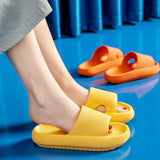 2023 Women Thick Platform Slippers Summer Beach Eva Soft Sole Slide Sandals Leisure Men Ladies Indoor Bathroom Anti-slip Shoes