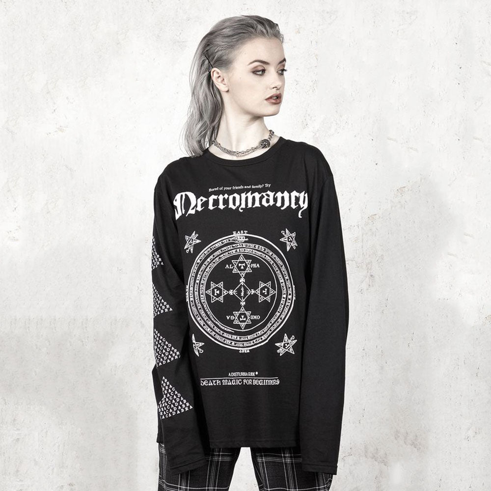 Rosetic Y2K Gothic Women's Autumn New T-shirt Goth Punk Funny Printed Tshirts Long-sleeved Pentagram Designer Tops Streetwear