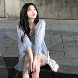 Billlnai  2023  Korea Blouse Woman New Collection  Autumn Casual Thin Loose Long Sleeve Chiffon Blouse Ladies Design Elegant Long Y2k Shirts