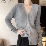 Sweater Cardigan Women Autumn Winter New V Neck  Single Breasted Loose Short Thicken Sweater Sweet Long Sleeve Knitting Top