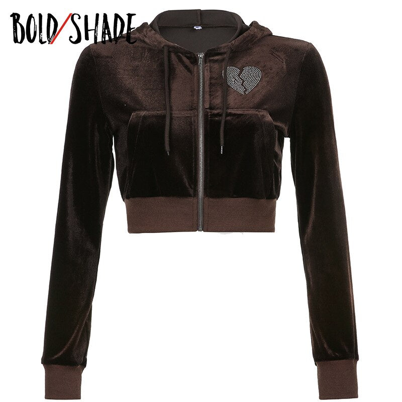 Bold Shade Velvet Unicolor Y2K Aesthetic Sets Hoody Tops and Mini Skirt 2pcs Set Soft Girl Indie Women Fall Skinny Outfits 2023