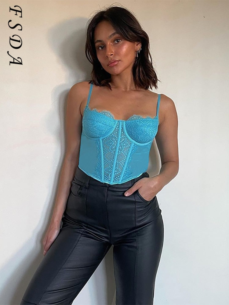 Graduation party  dress  gift  Billlnai  2023  Sexy Black Lace Corset Top Crop Backless 2023 Summer Y2K Tank Top Women Tube Sleeveless Cami Off Shoulder Brown