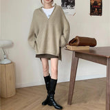 Billlnai Design Sense Niche Half Zipper Foreign Style Sweater Women Winter 2023 New Loose Outer Wear Mid-Length Coat Jacket