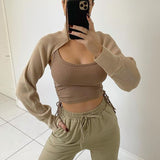 Tossy Autumn Turtleneck Sweater Shrugs For Women Knit Long-sleeve Tops Pullover 2023 ZA New Casual Crop Top Knitwear Ladies
