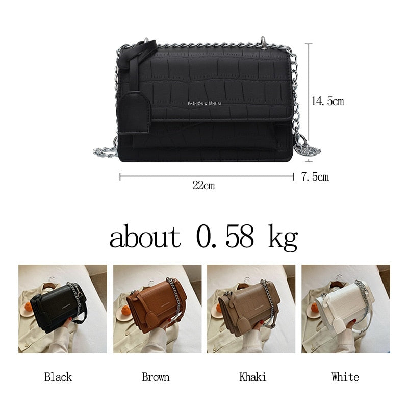 Graduation Gifts  Retro Fashion Chain Bag Ladies Messenger Bags for Women 2023 Casual Shoulder Bag Small Square Bag Solid Color Female Bag