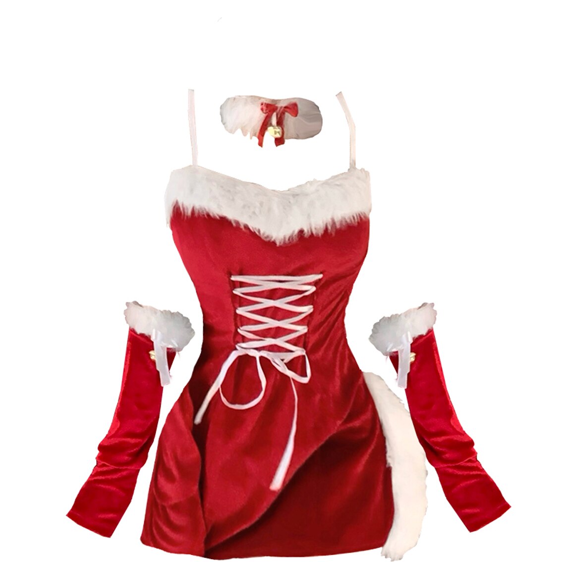 Christmas Gift Women Xmas Christmas Lady Santa Claus Cosplay Costume Winter Spaghetti Strap Dress Sexy Lingerie Maid Bunny Girl Uniform