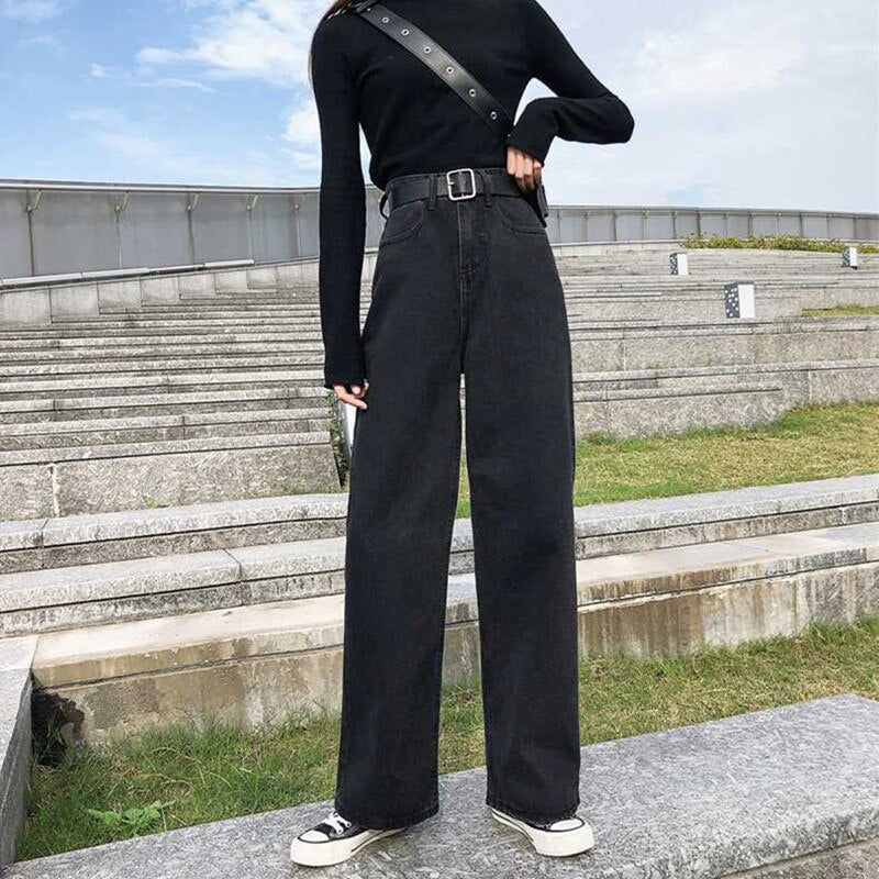 Woman Jeans High Waist Clothes Wide Leg Denim Clothing Blue Streetwear Vintage Quality 2023 Fall Fashion Harajuku Straight Pants