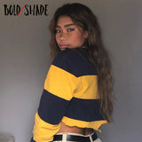 Bold Shade 90s Indie Striped Patchwork Tshirts Long Sleeve Navel Y2K Distressed Crop Tees Pastel Aesthetic Fashion Tee Shirts