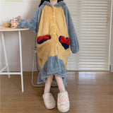 Graduation Gifts  2023 Autumn and Winter New Coral Fleece Nightgown Women Sweet Princess Nightgown Bow Plush Hooded Nightdress Hooded Long Robe