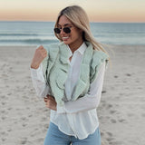 Ardm Sweet Fashion Ruffle Trims Cropped Vest Woman Sweater Vintage Sleeveless Female Waistcoat Chaleco Mujer Chic Tops