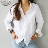 Women Shirts and Blouses 2023 Feminine Blouse Top Long Sleeve Casual White Turn-down Collar OL Style Women Loose Blouses 3496 50